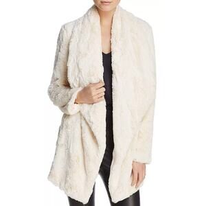 Jack by BB Dakota Womens Haddie Faux Fur Jacket Size XS Ivory Cream Open Front